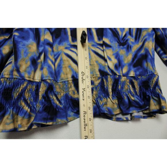 CATO Tie Dye Jacket Women's Large Ruffled Button Front Designer Cotton Blend - Picture 6 of 7